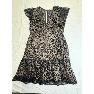 Lucyparis Blk Velvet Burnout Mini Dress Sz M Fit & Flair